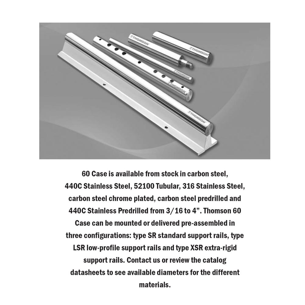 ROUND SHAFT SUPPORT RAIL (ONLY) - EASY QUOTE ROUND SHAFT SUPPORT RAIL (ONLY)<br>SPECIFY NOTED INFORMATION FOR A PRICE AND AVAILABILITY